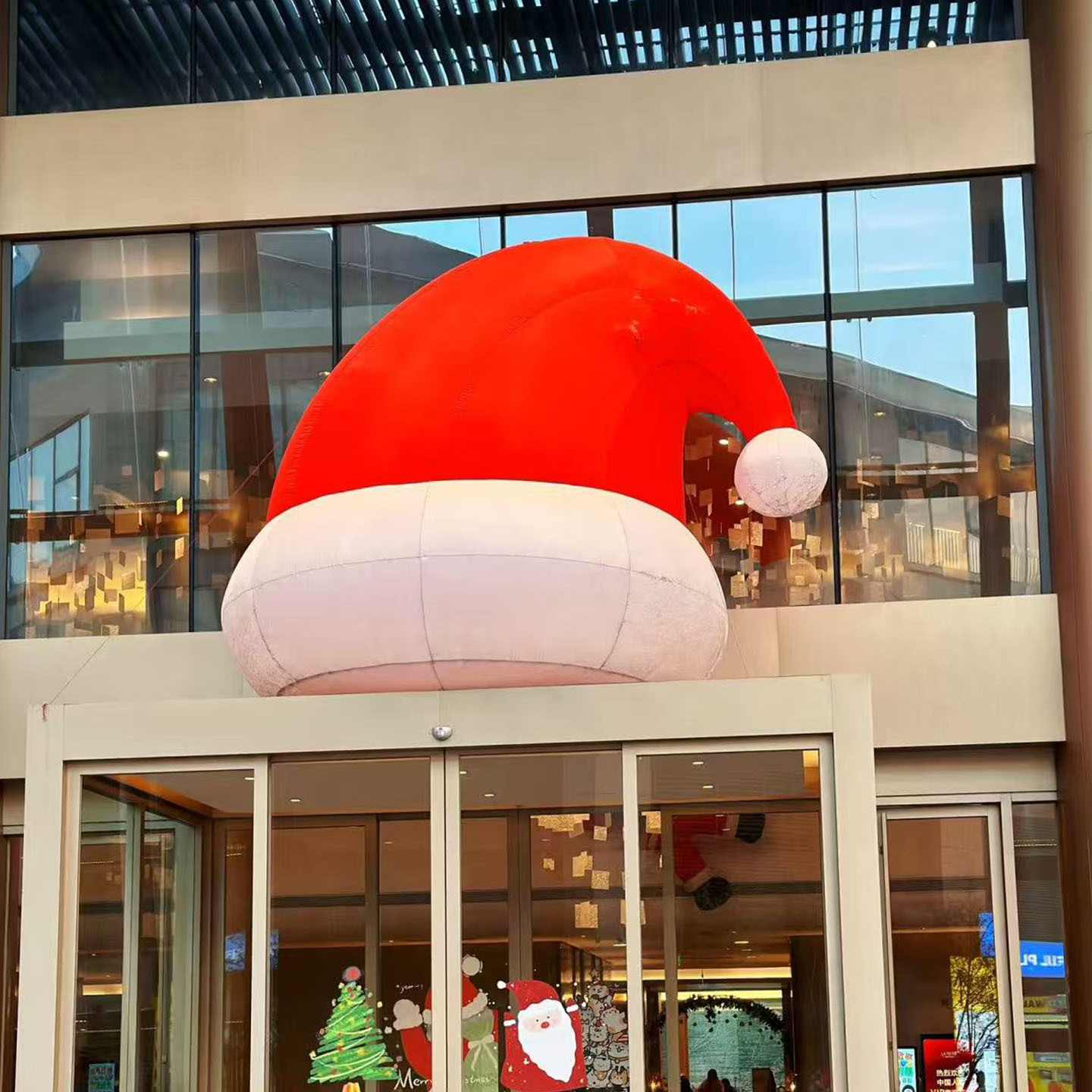 Navidad infláble Papá Noel escalada pared modelo de aire luminoso centro comercial belleza decoración árbol de Navidad modelo de dibujos animados muñeco de nieve