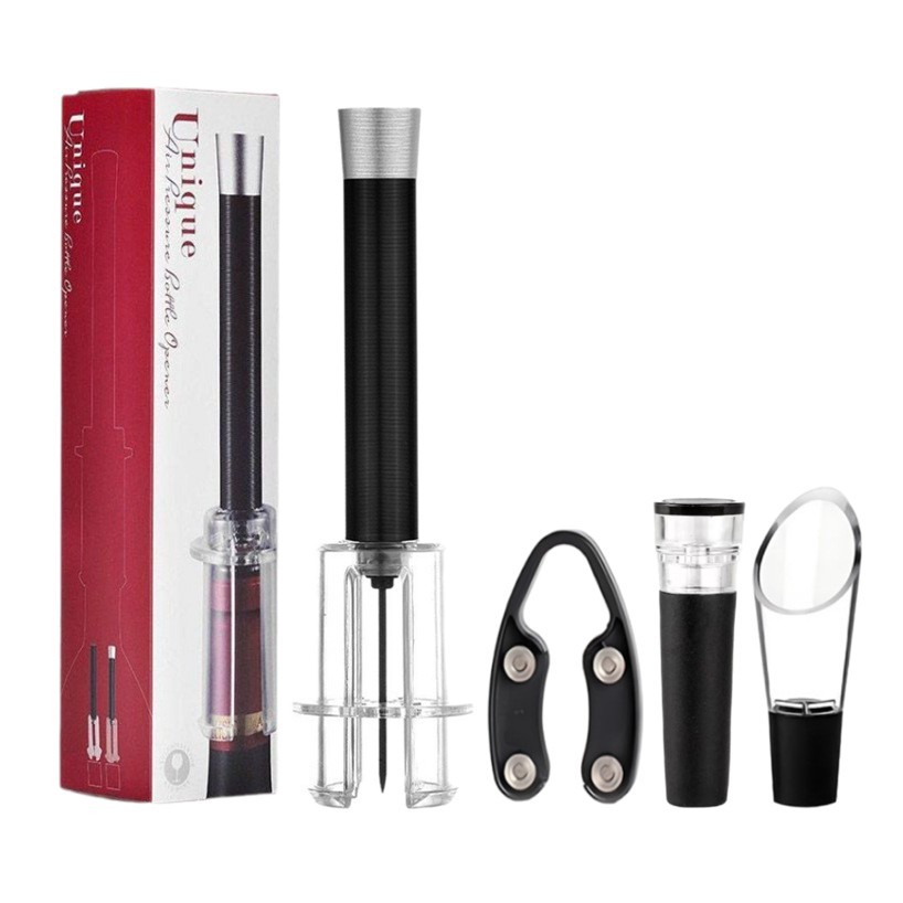 Spot juego de abridor de botellas creativo aire transfronterizo abridor de botellas de vino tinto juego de tapón de vino tinto cortador de papel de regalo