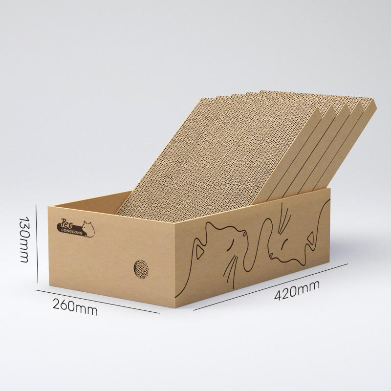 Juego de caja de papel corrugado explosivo transfronterizo tablero de agarre para gatos