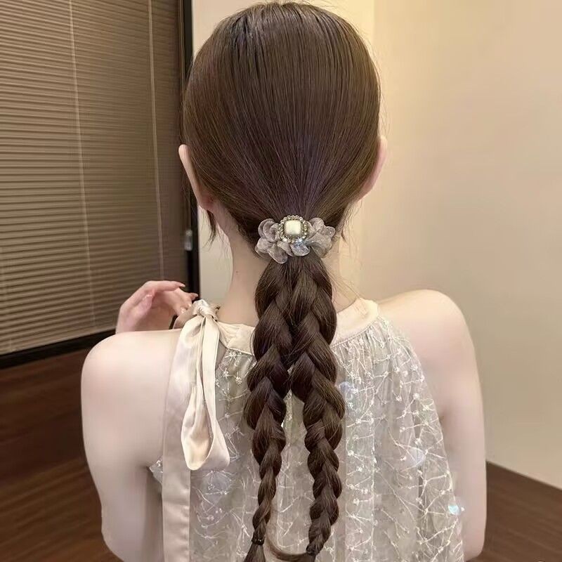 ins风高级感头绳耐用皮筋甜美丸子水钻发绳韩版简约气质百搭森女|undefined
