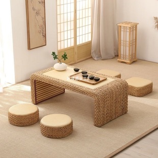 Rattan Tatami Coffee Table Balcony Table Tea Table Simple Bay Window Japanese Low Table Kang Household Floor Combination Table