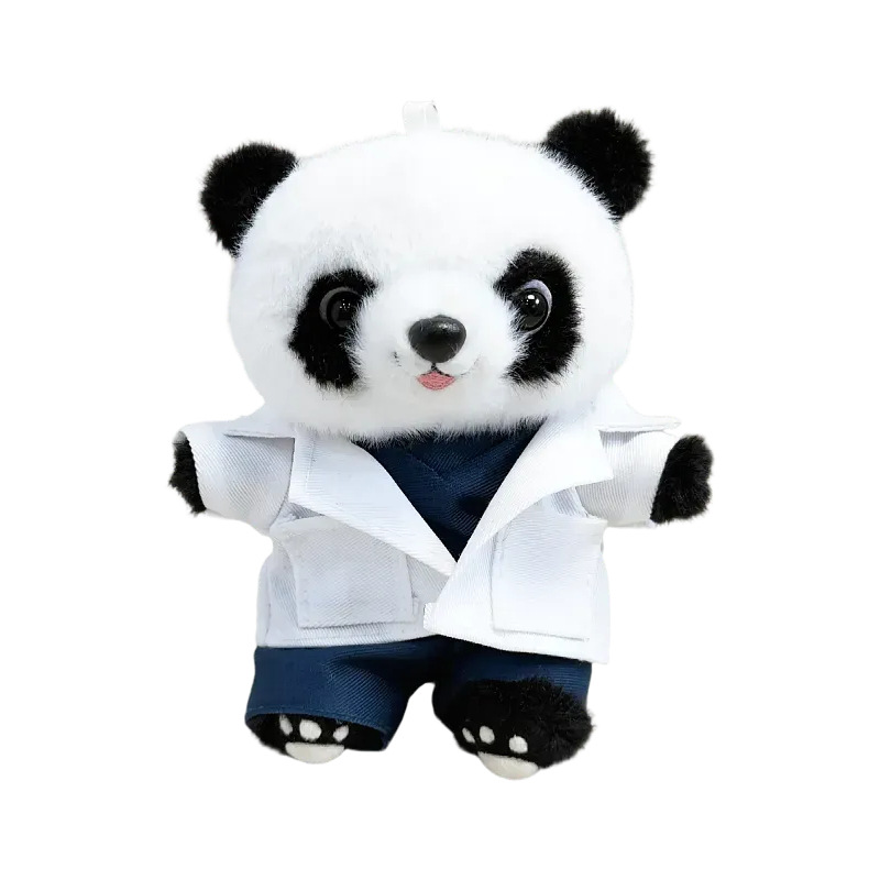 Tesoro nacional panda médico enfermera regalo muñeca Teddy Bear Hospital logotipo impresa panda muñeca de peluche