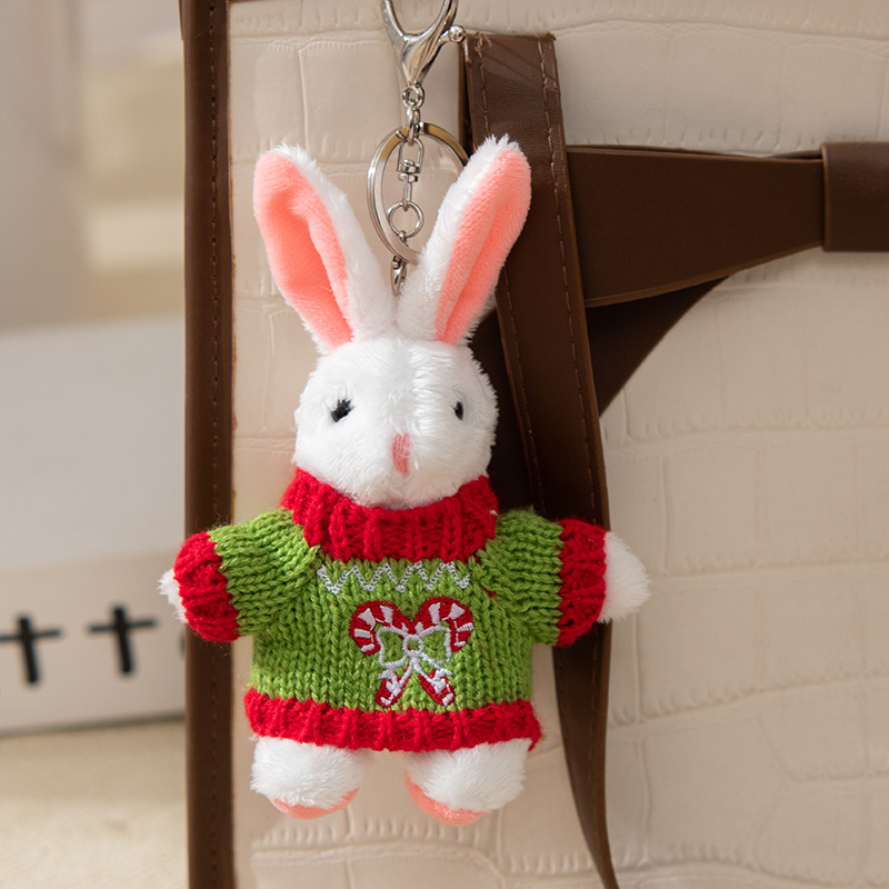 Кролик, свитер с бантиком, белый кролик