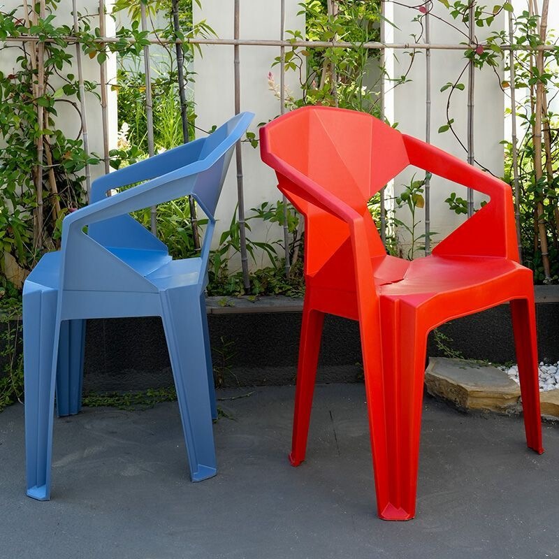 Diamond plastic chair with thickened armrests and backrest, suitable for outdoor food stalls, simple design, household chair Diamond plastic chair with thickened armrests and backrest, suitable for outdoor food stalls, simple design, household chair