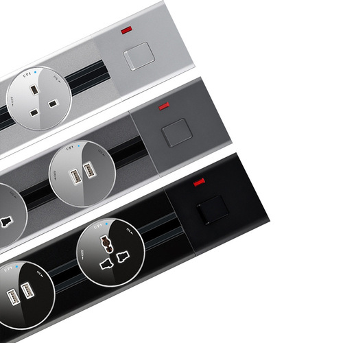 Factory direct sales foreign trade British power rail mobile track socket surface-mounted kitchen living room wireless plug strip American standard