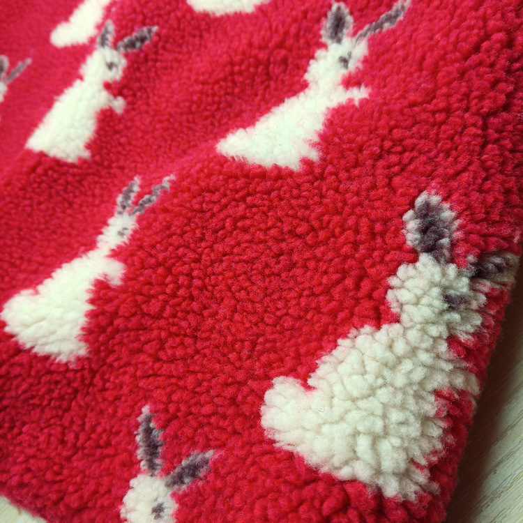 Imitation Fur Yarn-Dyed Jacquard Rabbit Capsules Lamb Plush Three-Color Jacquard Teddy Velvet Jacquard Lamb Velvet Fabric