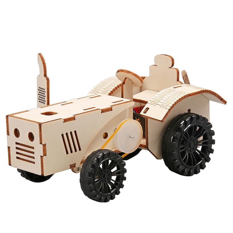 Tractor cultivador para estudiantes de primaria ciencia DIY ciencia y tecnología pequeña fabricación de niños ensamblados a mano juguetes de ciencia y educación de vapor