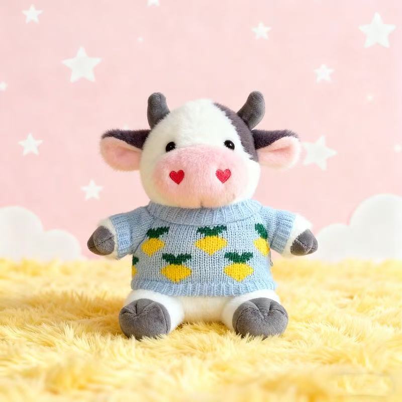Transfronterizos de vestir grandes flores juguetes de peluche muñecas de vaca zodiacal muñecas de tela regalo muñecas de vaca de flores muñecas