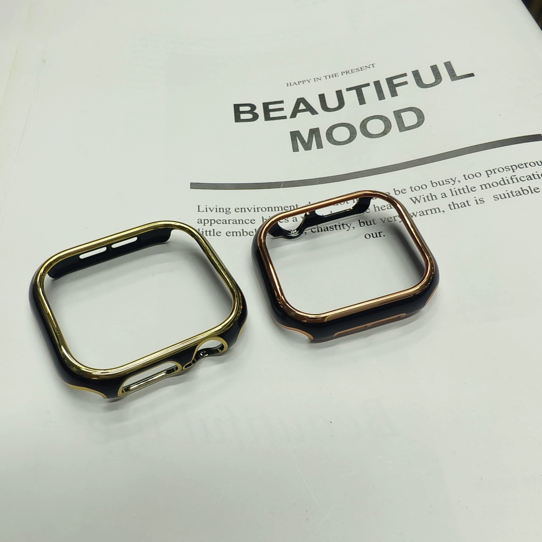 Применимо к Apple Watch 5678910 Двухцветный скульптурный гальванический полый корпус iWatch S10 с защитной рамкой для ПК