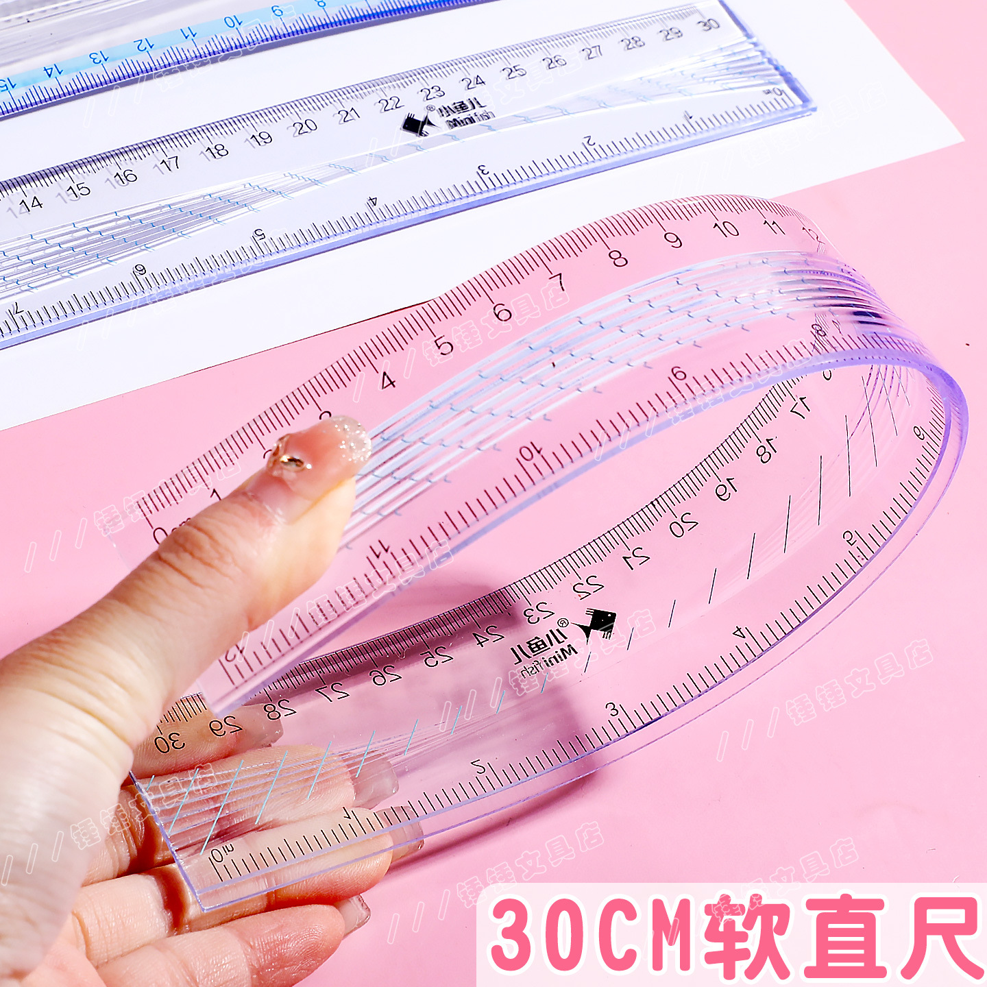Soft Flexible Ruler for Children, Bendable and Unbreakable, Elementary School Stationery, Professional Measuring Tool, Multifunctional and Transparent