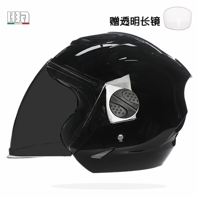 helmet men's four seasons universal — Motosiklet dəbilqələri - one-size-fits-all-bright-black-3c-certification-tea-mirror