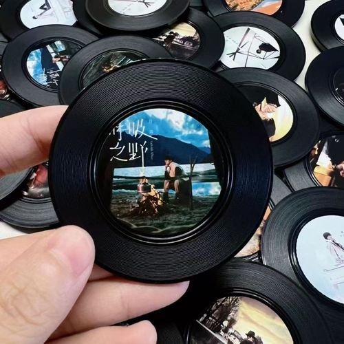 NFC fridge magnet adhesive music CD small gift retro vinyl record concert merchandise mini coaster