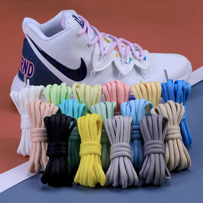 wholesale Semicircle Shoelace Basketball shoes gym shoes Casual shoes Shoelace black and white blue colour Oval Shoelace
