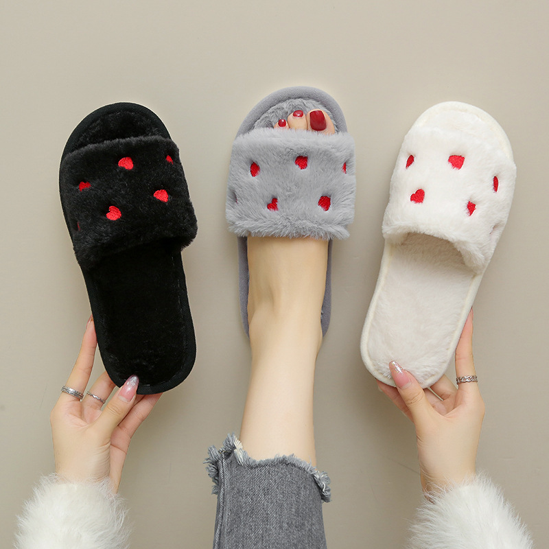 Zapatillas de algodón de peluche de conejo transfronterizas antideslizantes de primavera, verano, otoño, invierno, cuatro estaciones, zapatillas de piso interior