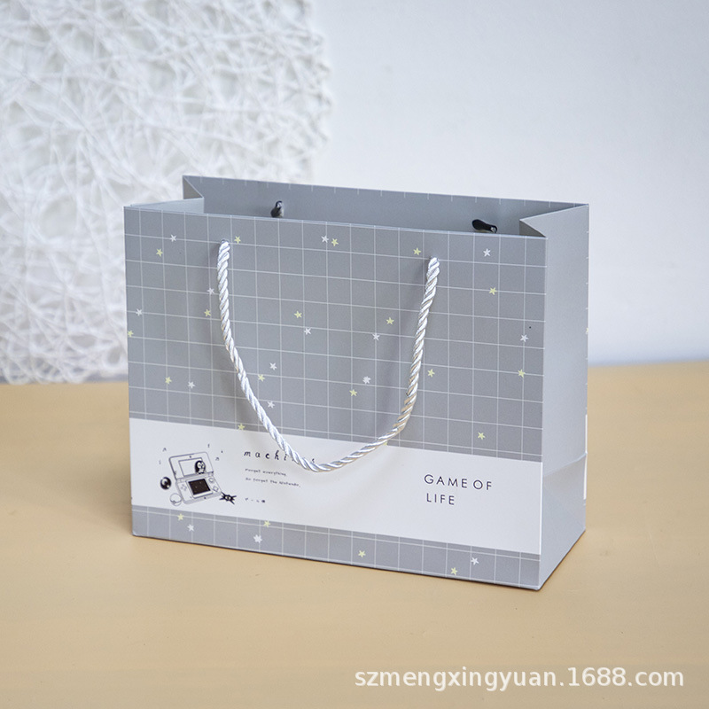 Color: Juego de la vida-tela escocesa gris claro; Material: cartón blanco; Especificación: 24,5 cm * 9,5 cm * 19,5 cm