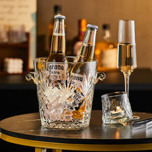 创意水晶玻璃保温红酒啤酒冰桶家用KTV酒吧大号欧式冰块桶香槟桶