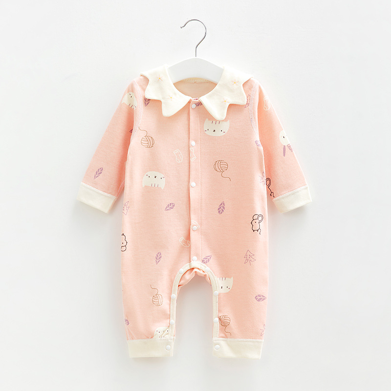 Bebé mono primavera y otoño verano hombres de algodón bebé lindo bebé niña delgada mameluco recién nacido Ropa