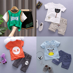 Baby Summer Top Set Korean Style Cool Boys' Clothing 01-2-3 Years Old Little Boy Summer Clothes Two-Piece Set Trendy
