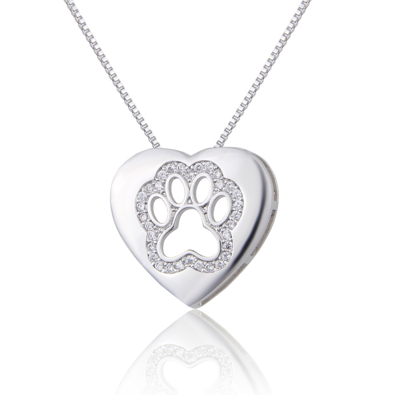 Nihaojewelry Collier De Griffe De Chat En Forme De Coeur En Zircon Incrusté Simple Bijoux En Gros display picture 1