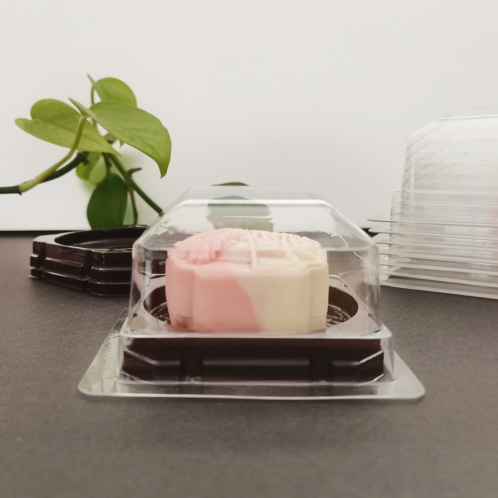 厂家生产PET塑料盒封口天地盖60g中秋月饼托塑料包装盒量大优惠