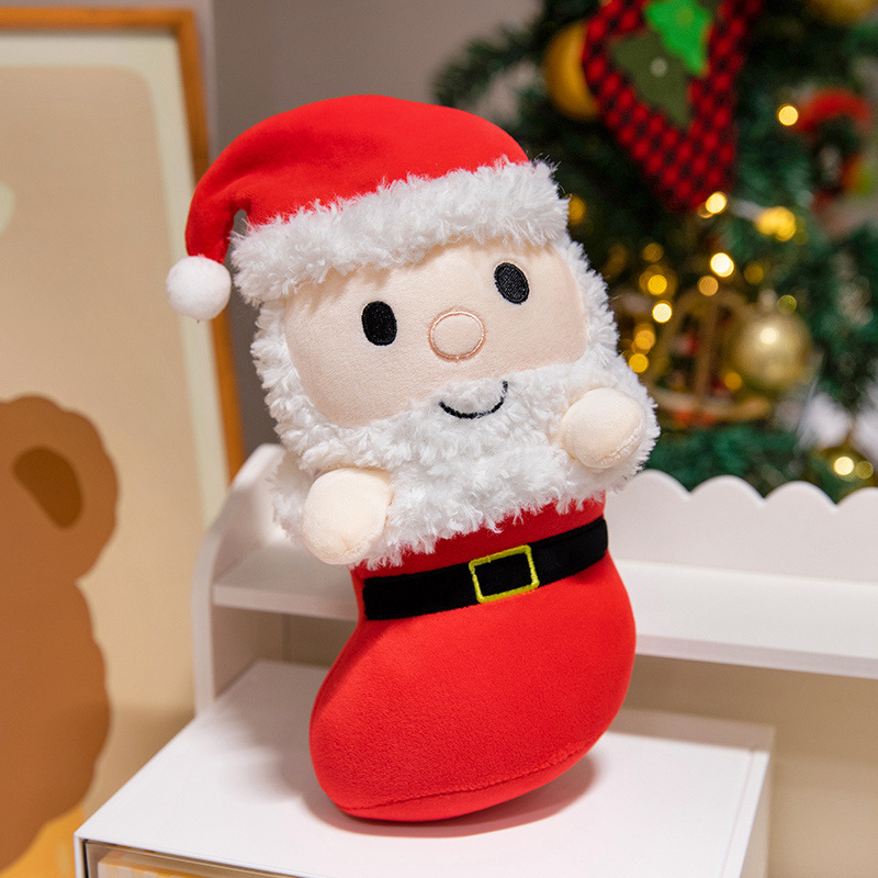 Peluche a forma di Babbo Natale a forma di pinguino, decorazione per l'albero di Natale, morbido peluche, regalo di Natale per bambini e famiglie._voghion.com