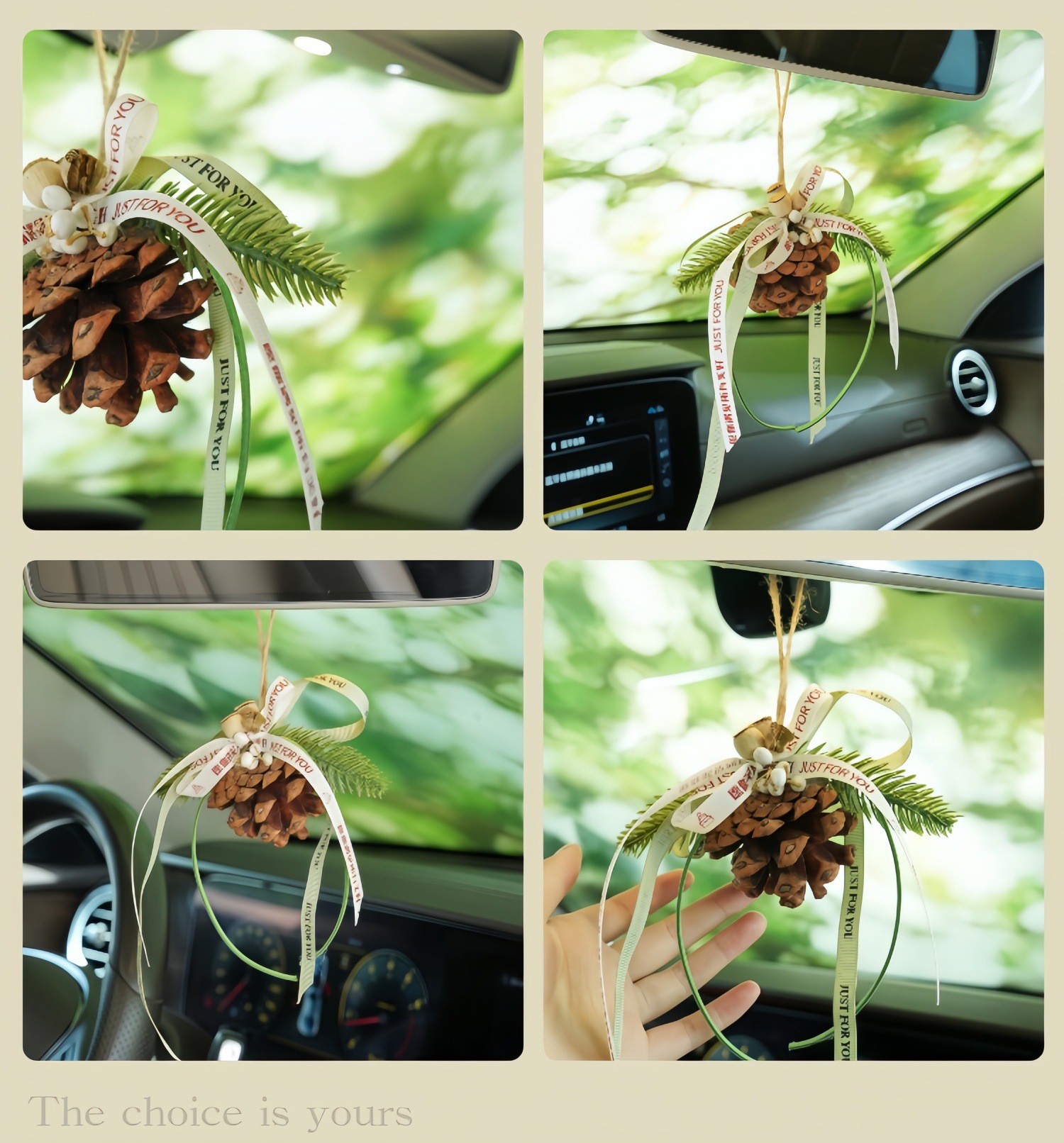 Car Pendant "Fengqingsheng" Gift for Girls, Niche and Creative Plant Pine Cone Christmas Decoration