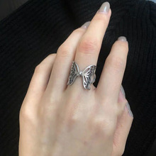 欧美机能风 蝴蝶戒指土酷女孩ins款蝴蝶指环