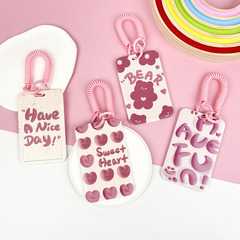 粉色少女心可愛學生卡通卡套防丟耐用ABS可推拉卡包遊戲卡保護套