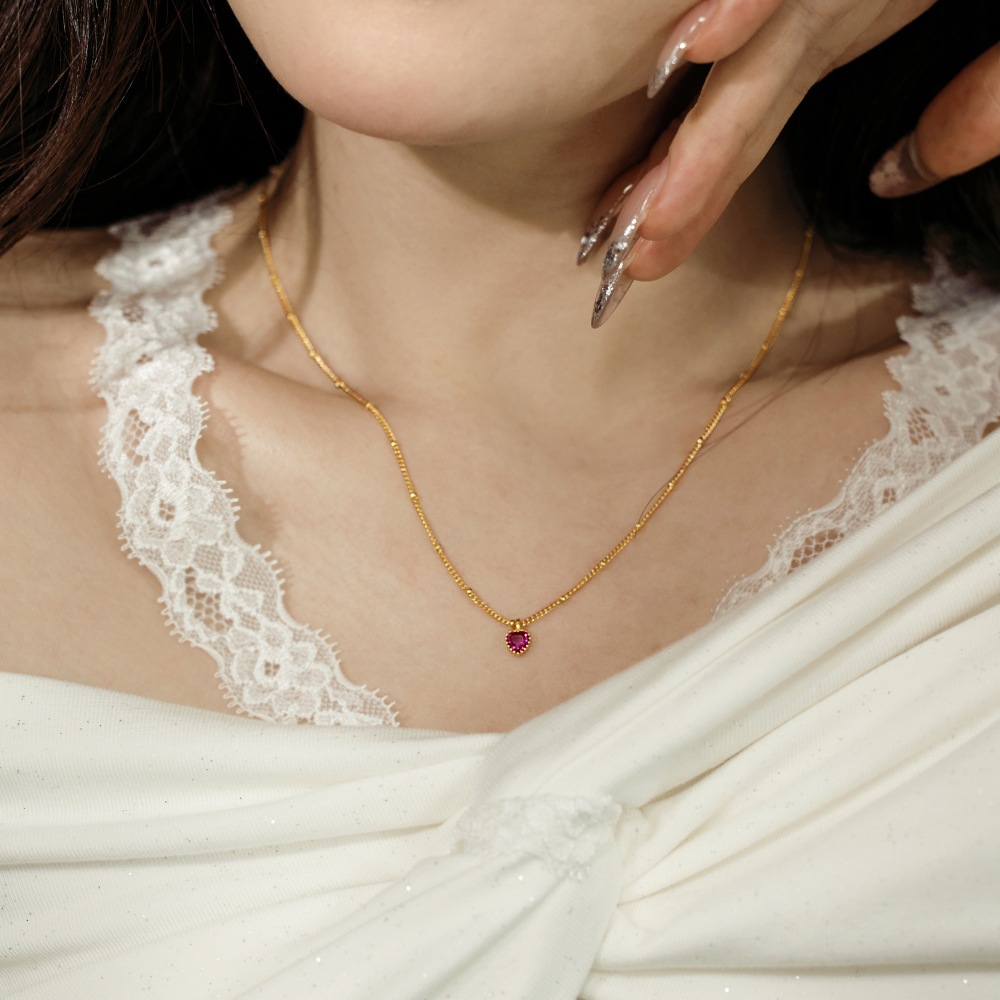 ball chain Chain Type 1 Piece Quantity 925 Sterling Silver Ball Chain Plating Heart Shape Pendant Necklace