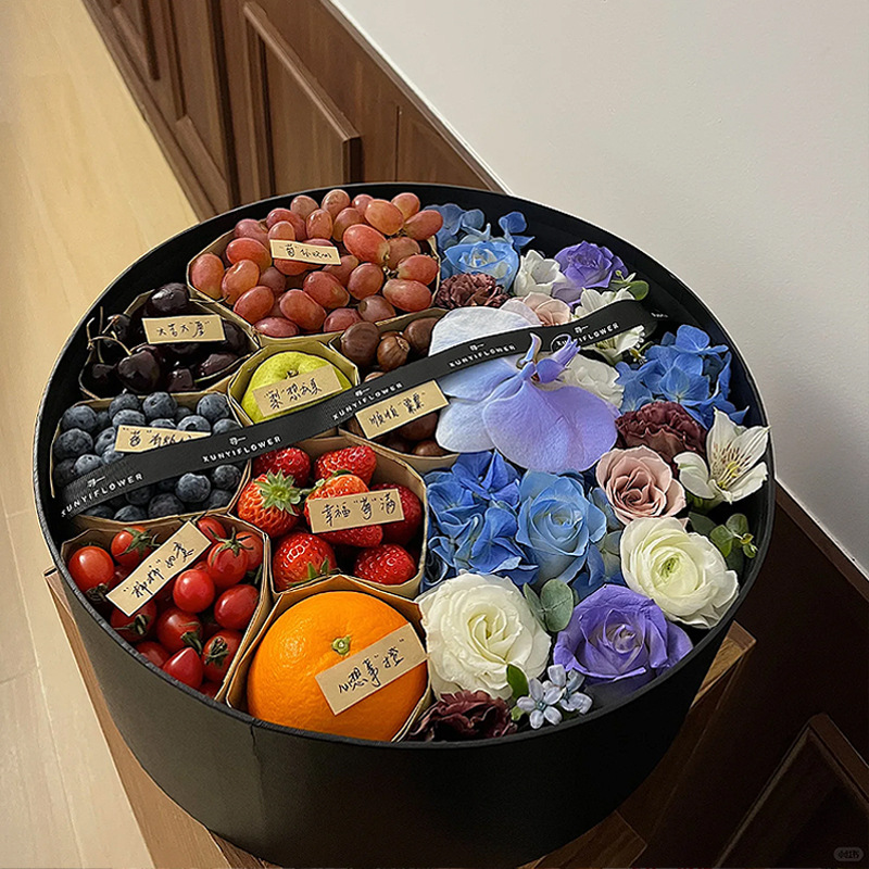 Caja de flores de otoño e invierno, cesta de flores posparto, caja transparente hecha a mano con ventana, caja de plástico impermeable para arreglos florales de regalo de cumpleaños.