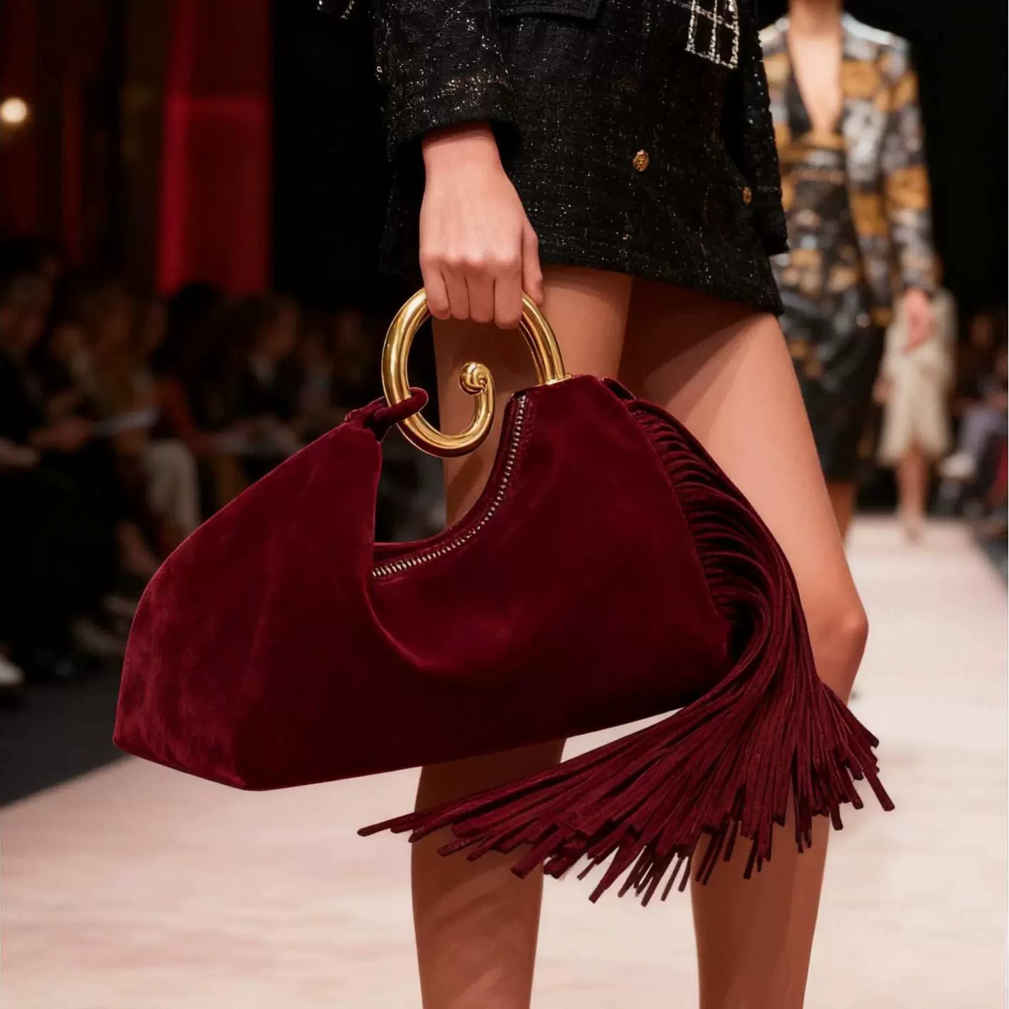 2025秋冬季新款复古高级质感晚宴包时尚优雅流苏手提包跨境潮流