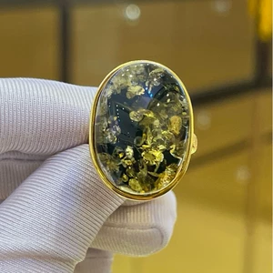 Натуральное реалистичное матовое кольцо, универсальная инкрустация камня, серебро 925 пробы