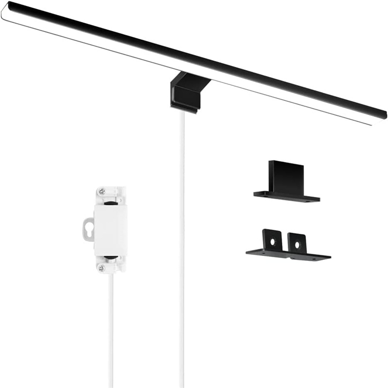 LED espejo luz delantera agujero-libre clip espejo luz abierta-montado gabinete mural cuarto de baño tocador espejo gabinete maquillaje Luz