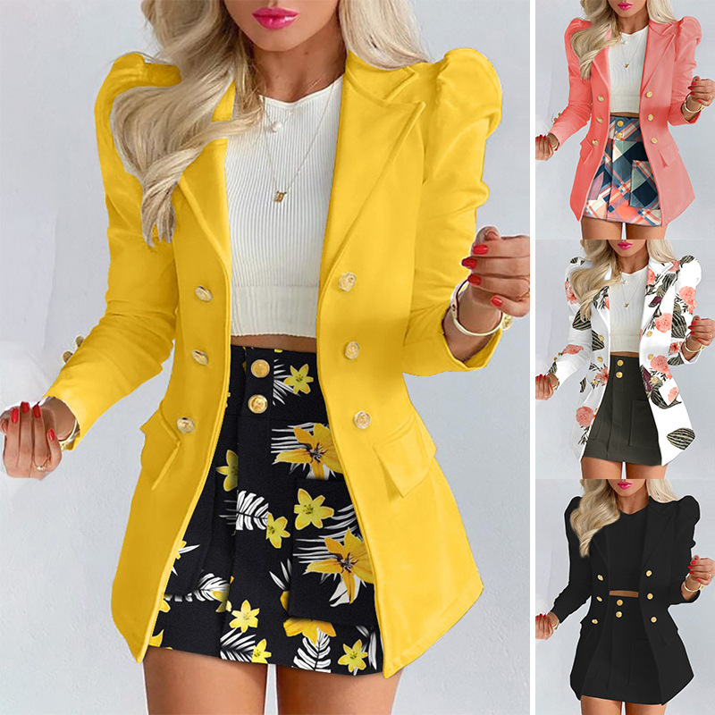 Women's Long Sleeve Blazers Streetwear Flower display picture 1