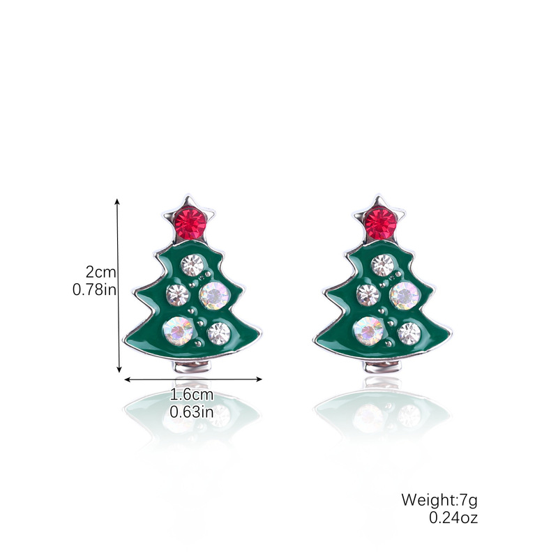 ヨーロッパとアメリカのクロスボーダークリスマスシリーズクリスマスイヤリングサンタギフトスノーフレークイヤリングイヤリングヘラジカ雪だるまイヤリング|undefined