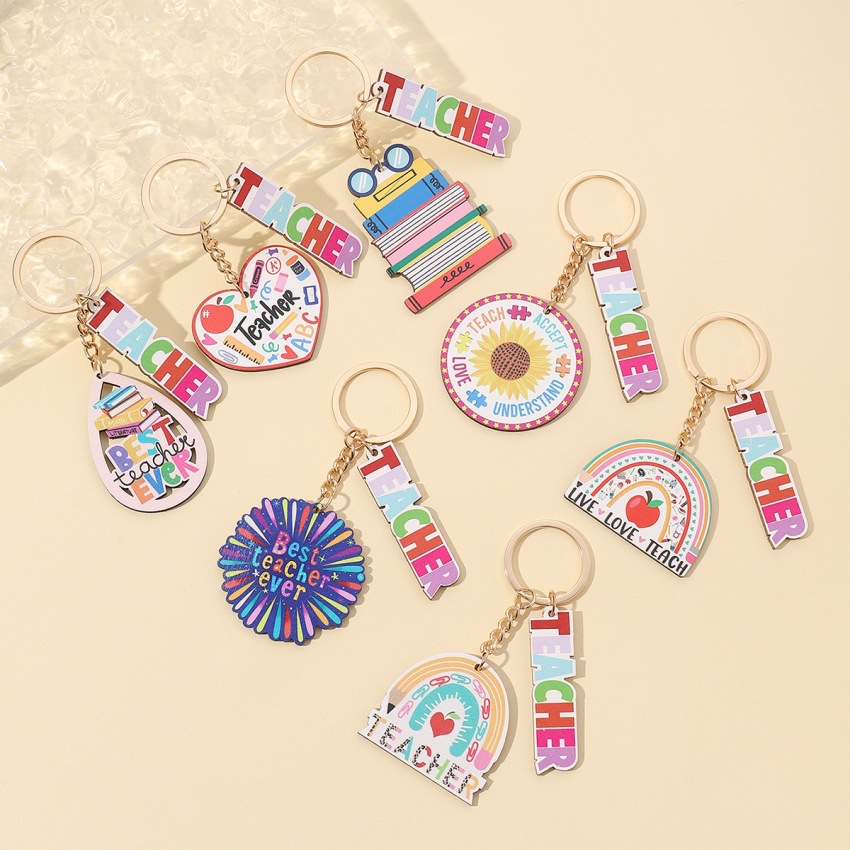 1 Piece Quantity Modern Style Letter Wood Teachers' Day Unisex Keychain