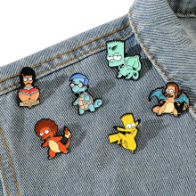 搞怪个性卡通宝可梦宠物精灵金属徽章辛普森一家合金胸针百搭配饰