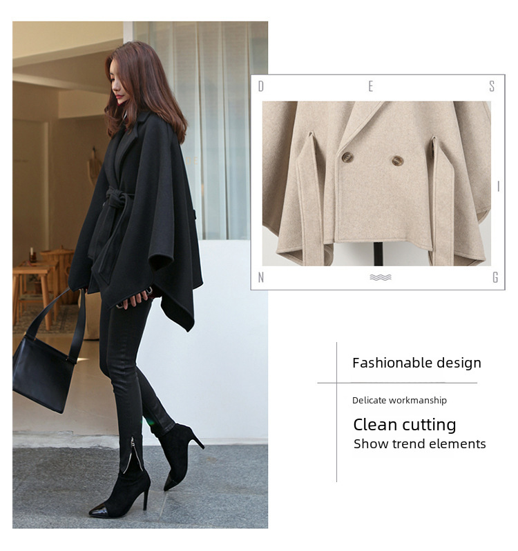 Wollmantel Damen Winter 200kg Neujahrstag Kriegsmantel Mantel lang locker Schnürschal Cape gepolsterter Mantel_voghion.com