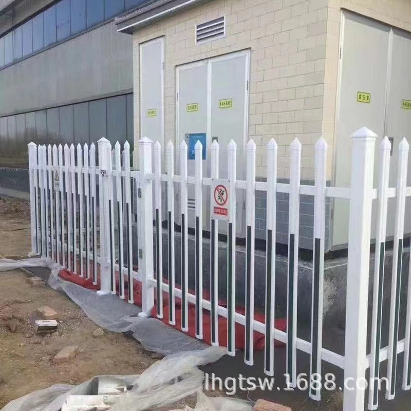 箱变围栏 PVC塑钢护栏  白色草坪护栏 变压器安全围栏