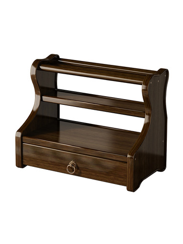 Bookshelf Display Shelf Desk Tea Set Stand Tea Stand Multi-purpose Shelf Solid Wood Chinese Simple Sand Pot Tea Pot Display Stand Storage
