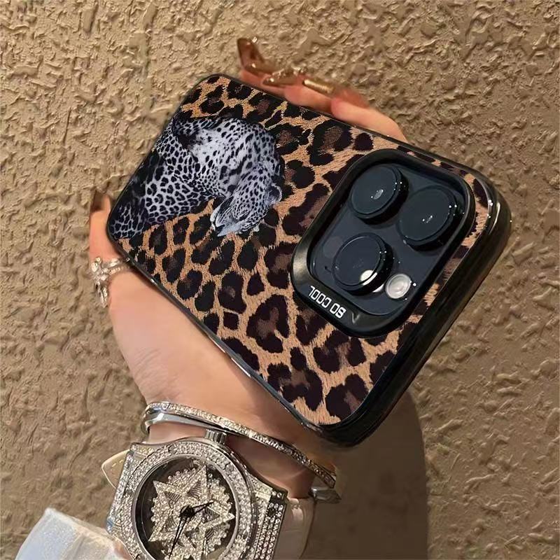 Nuevo estampado de leopardo para iphone16 funda para teléfono móvil Apple 15promax/14 personalidad 13pro12 Europa y América 11xr