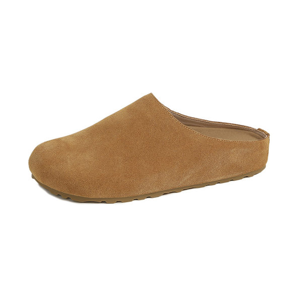 Dép lê nữ bít mũi đế dày mũi rộng phong cách Birkenstock, gót 3 cm — Màu caramel, Màu kaki, Màu mơ