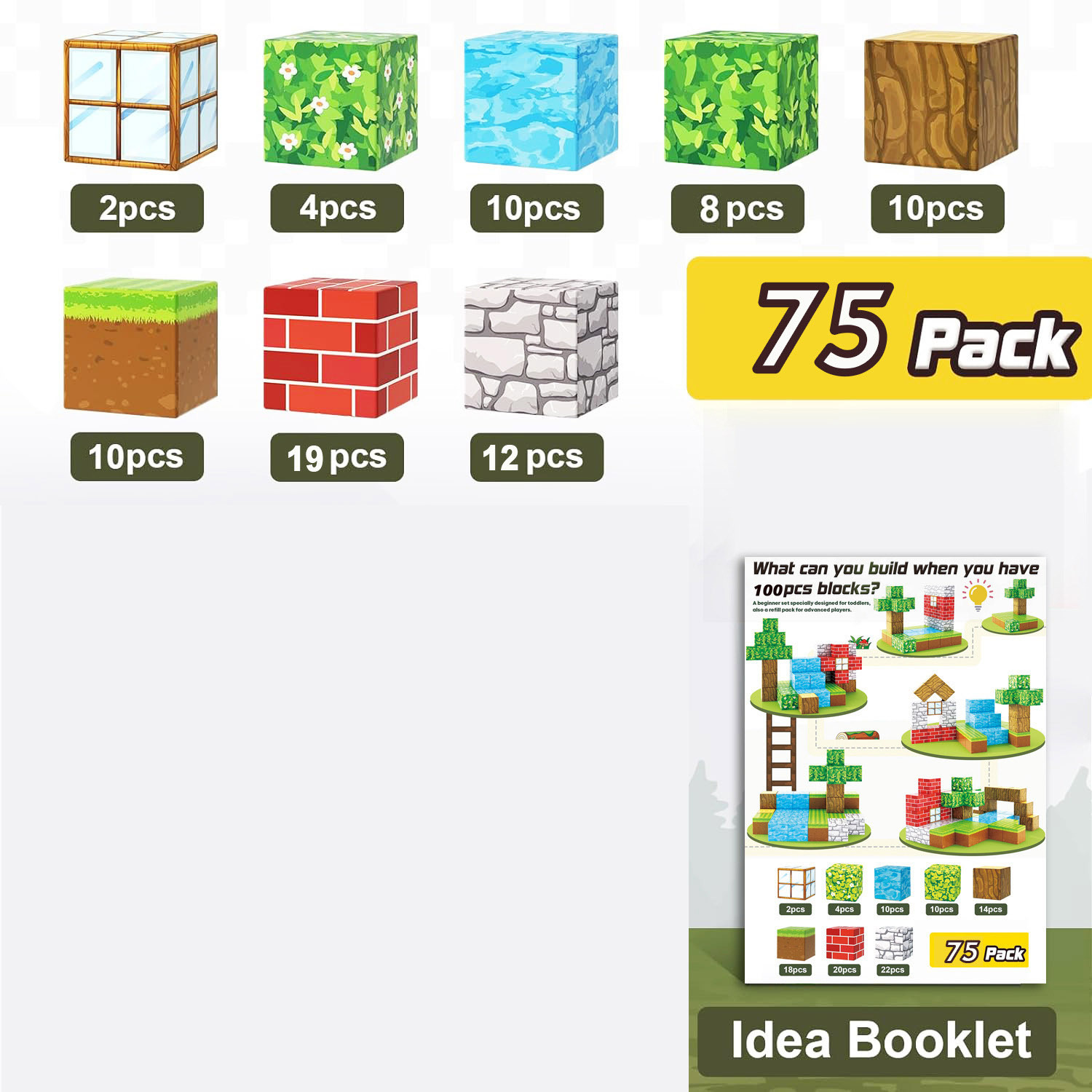 Transfronterizo My Magnet World Imán Bloques de construcción cuadrada Serie de bosque primitivo Bloques de construcción magnética Juguetes para niños