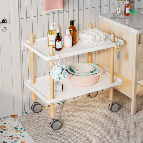 Danish trolley mobile sofa bedside coffee table small table bedside table simple mini solid wood side table corner table