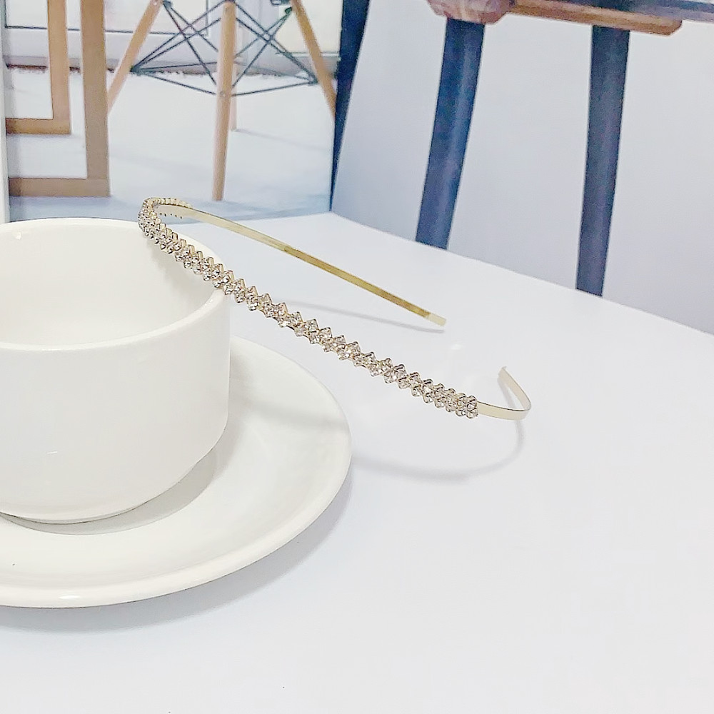 Corea del Sur elegante encantadora chica rhinestone tocado versátil fuera dulce diadema femenina simple elegante Internet celebridad horquilla