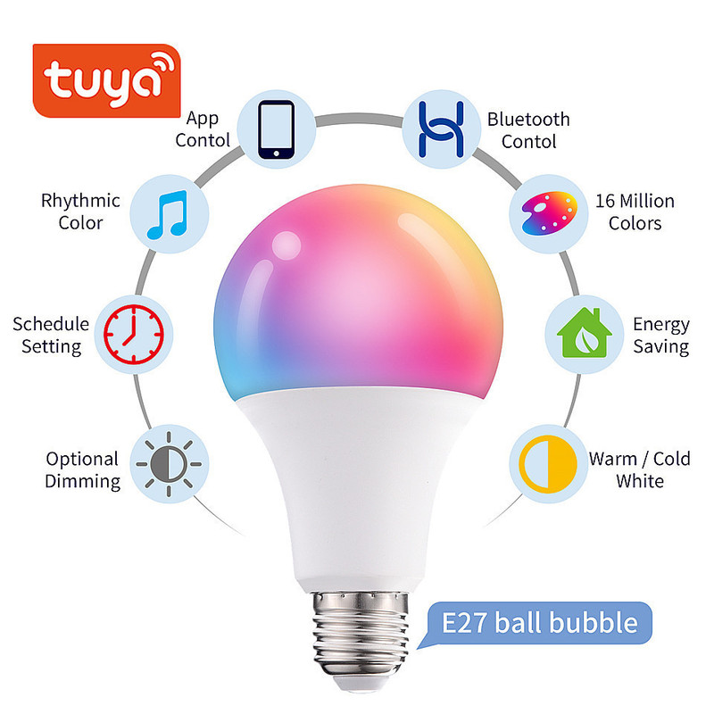 RGBW graffiti Bluetooth bulb Alexa/Google voice control mobile phone app smart wifi bulb