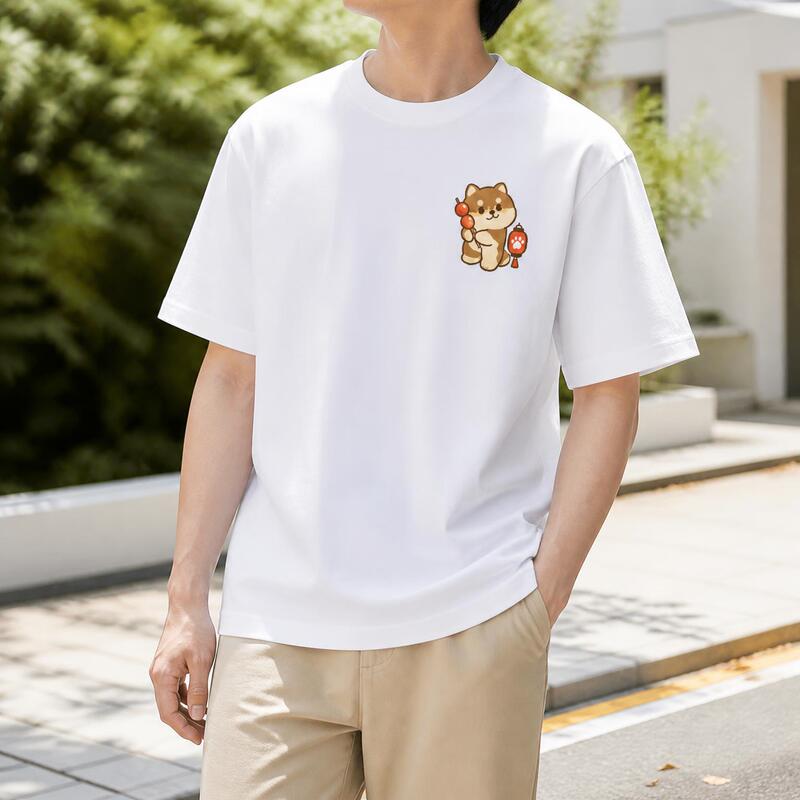 New foreign trade Maison Kitsune pure cotton regular shoulder T-shirt in white, unisex and trendy