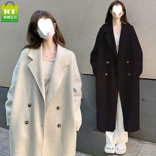 2025反季特价大促爆款韩式女双面呢中长款显瘦双面羊毛大衣女外套