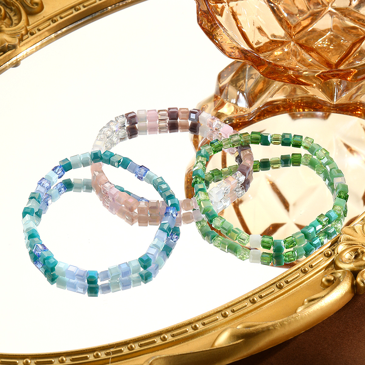 hot selling bracelets are versatile and high end Bohemian elastic line summer crystal bracelet set_voghion.com