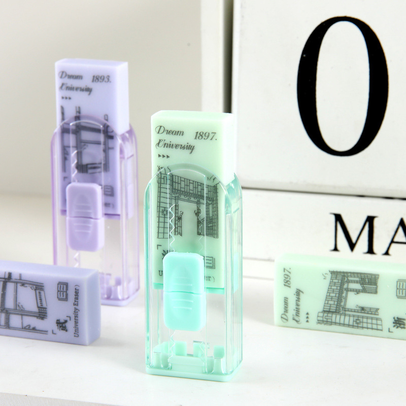 El borrador de empuje de la universidad, el borrador de la escuela prestigiosa, el reemplazo del núcleo, el núcleo se puede cambiar, limpio y menos virutas, papelería de goma para estudiantes